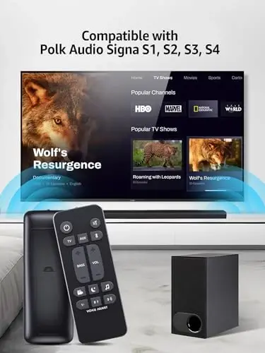 Universal Soundbar Remote Control Replacement for Polk Audio Signa S1, S2, S3, S4 Ultra-Slim Sound Bar, RE6214-1 RE62141 - RETROSUN (1)