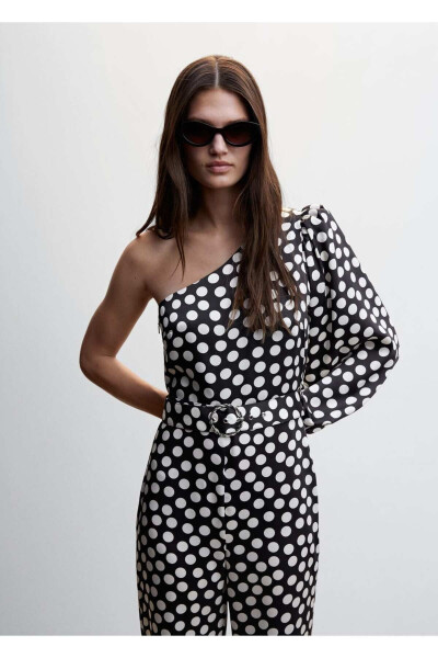 Polka Dot Asymmetric Jumpsuit - MANGO