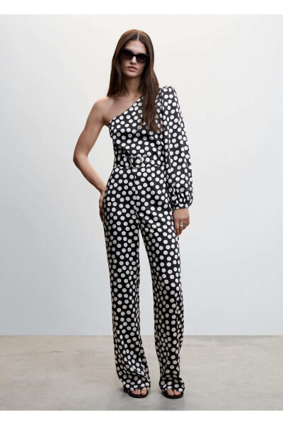 Polka Dot Asymmetric Jumpsuit - MANGO (1)