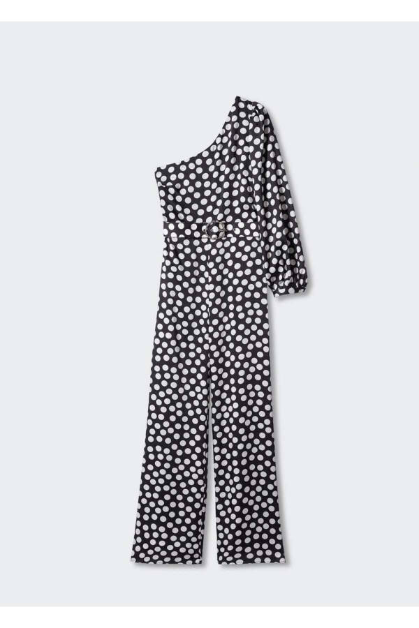 Polka Dot Asymmetric Jumpsuit - 3