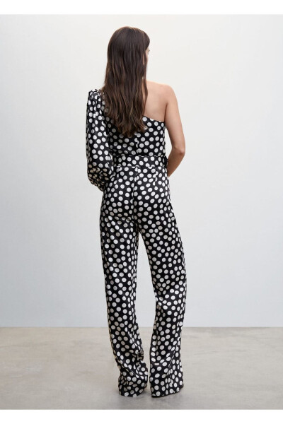Polka Dot Asymmetric Jumpsuit - 4
