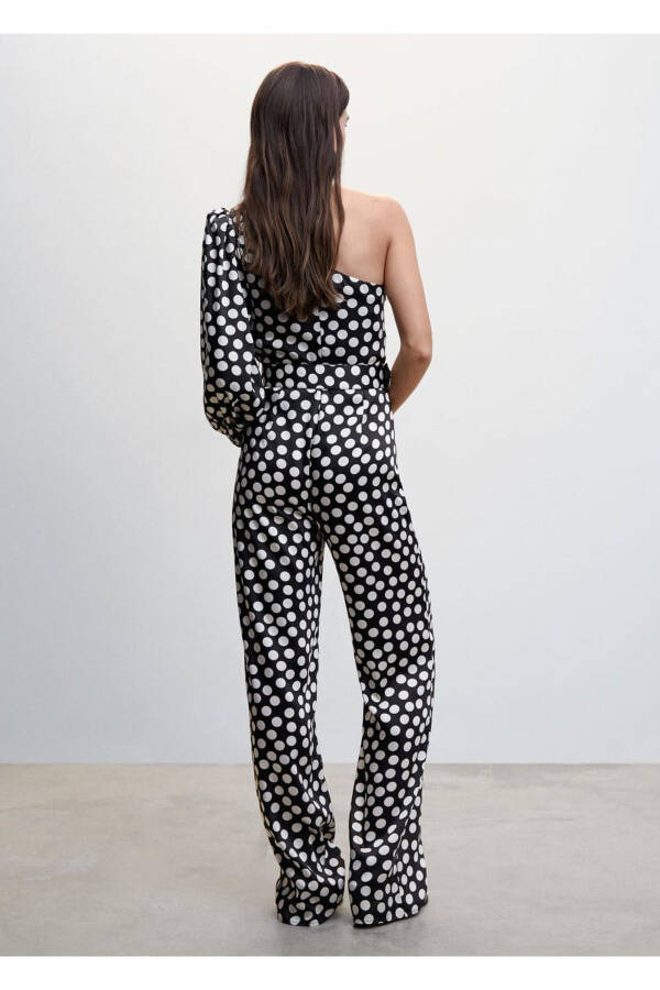 Polka Dot Asymmetric Jumpsuit - 4