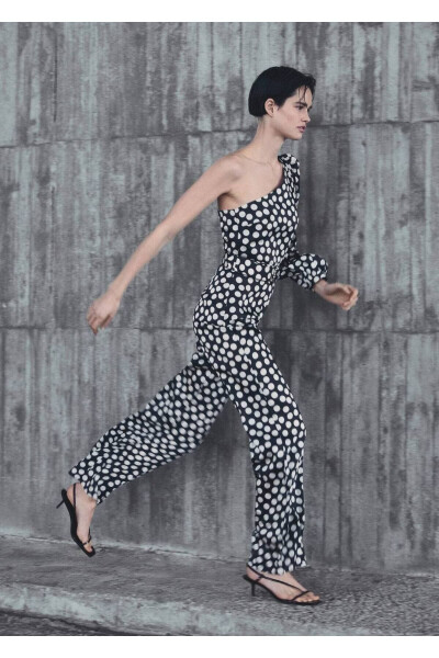 Polka Dot Asymmetric Jumpsuit - 6