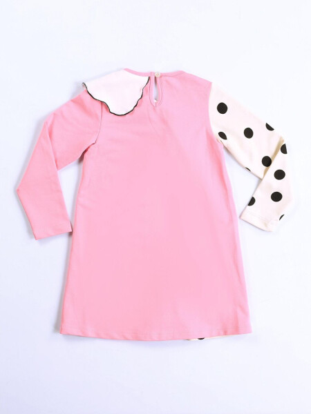 Polka Dot Asymmetrical Ruffled Girls Dress - 5