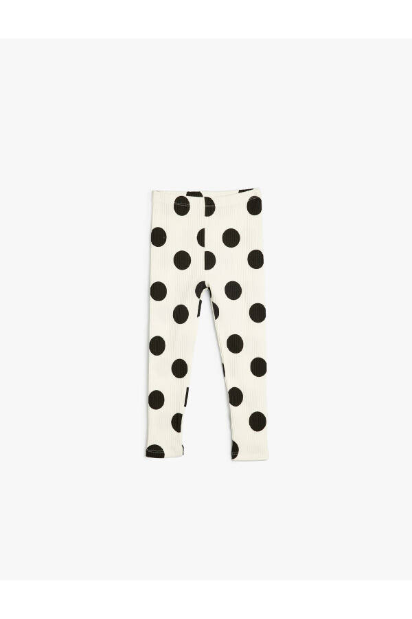 Polka dot, elastic waist, cotton jersey leggings - 4