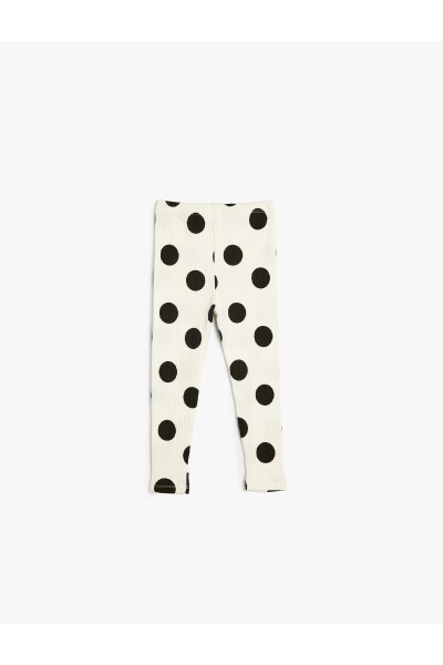 Polka dot, elastic waist, cotton jersey leggings - 5