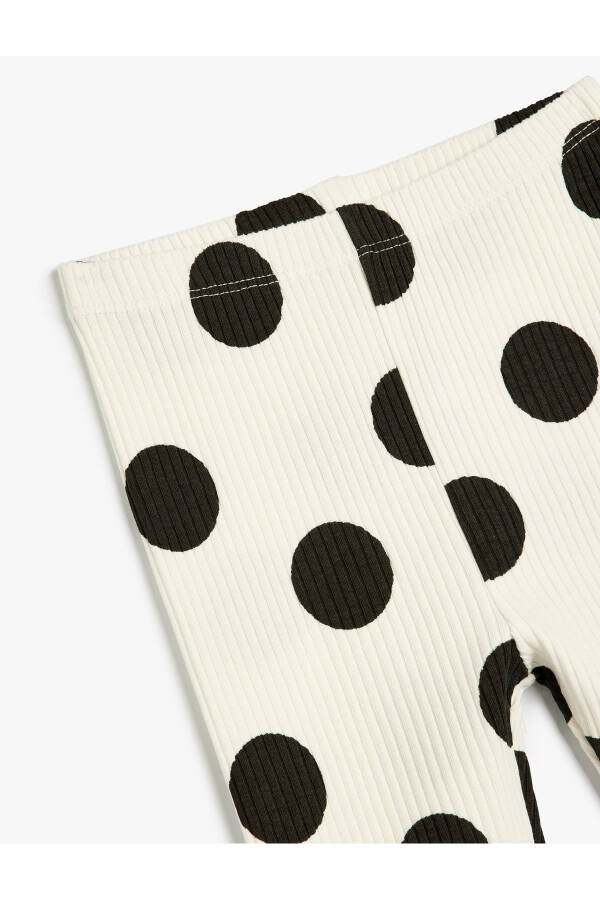 Polka dot, elastic waist, cotton jersey leggings - 3