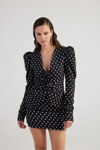 Polka Dot Mini Wilma Skirt Black 