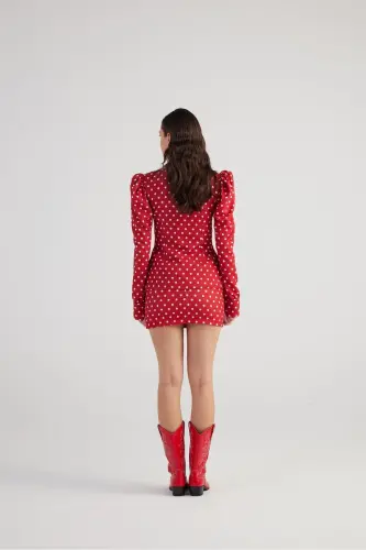 Polka Dot Mini Wilma Skirt Red - 5