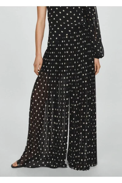 Polka Dot Pleated Pants - 1