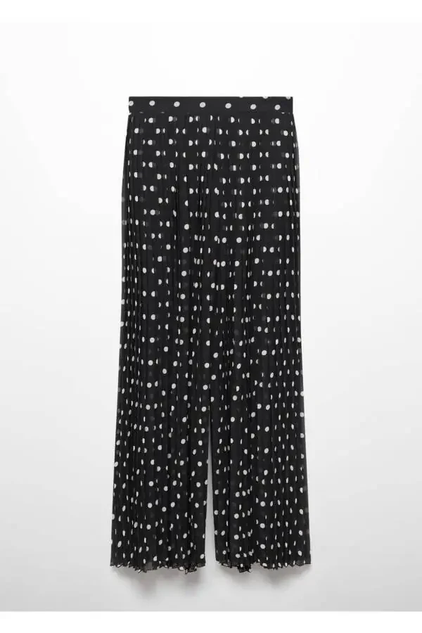 Polka Dot Pleated Pants - 3