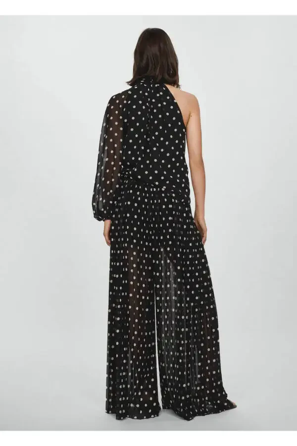 Polka Dot Pleated Pants - 4