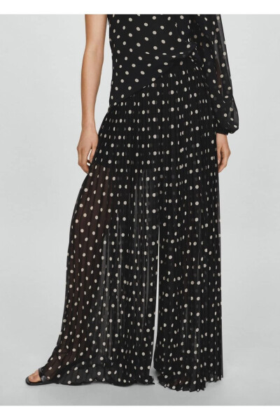 Polka Dot Pleated Pants - MANGO WOMAN
