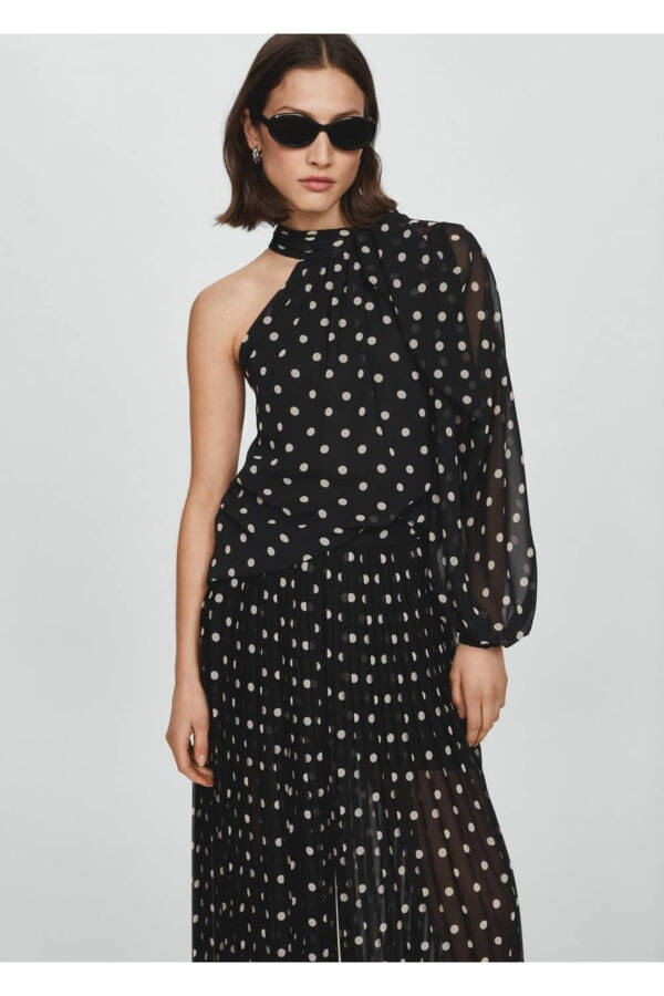 Polka Dot Pleated Pants - 6
