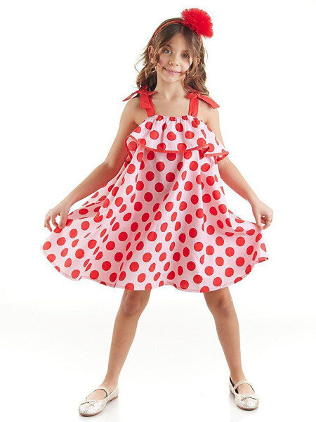 Polka Dot Ruffle Girl Dress - 1