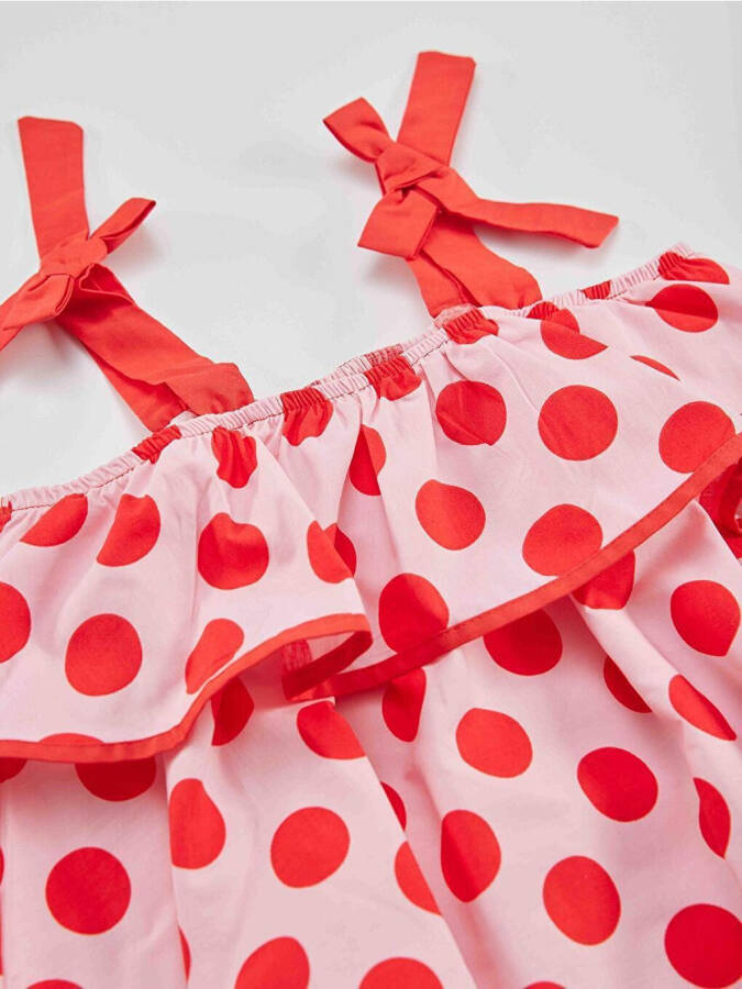 Polka Dot Ruffle Girl Dress - 5