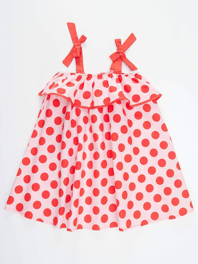 Polka Dot Ruffle Girl Dress - 8