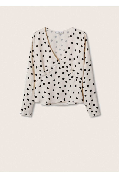 Polka Dot Satin Blouse - 3