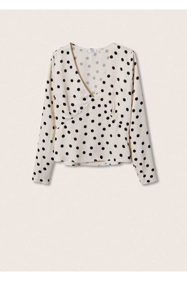 Polka Dot Satin Blouse - 3