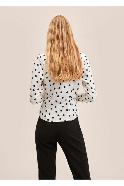Polka Dot Satin Blouse - 4