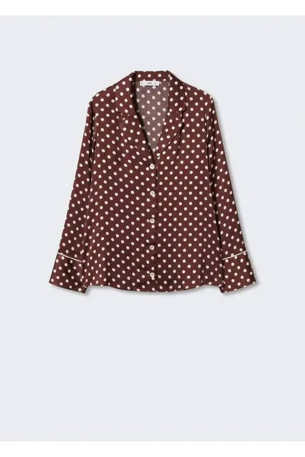 Polka Dot Satin Shirt - 3