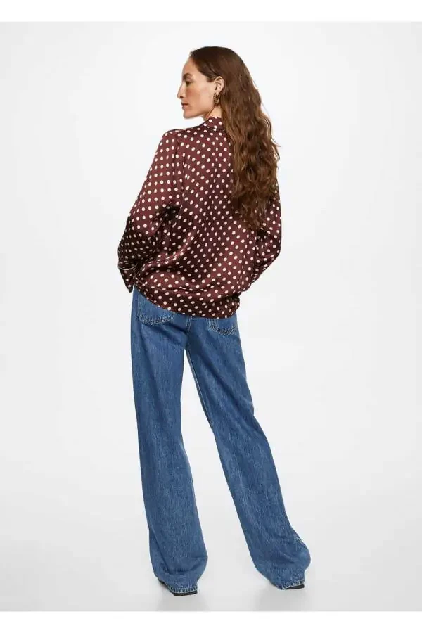 Polka Dot Satin Shirt - 4