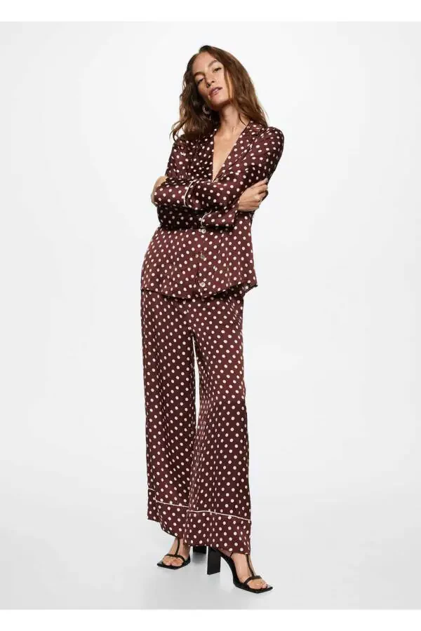 Polka Dot Satin Shirt - 5