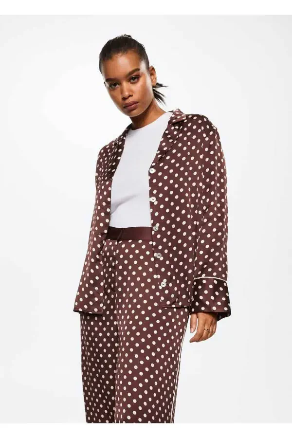 Polka Dot Satin Shirt - 6