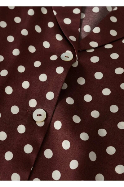 Polka Dot Satin Shirt - 7
