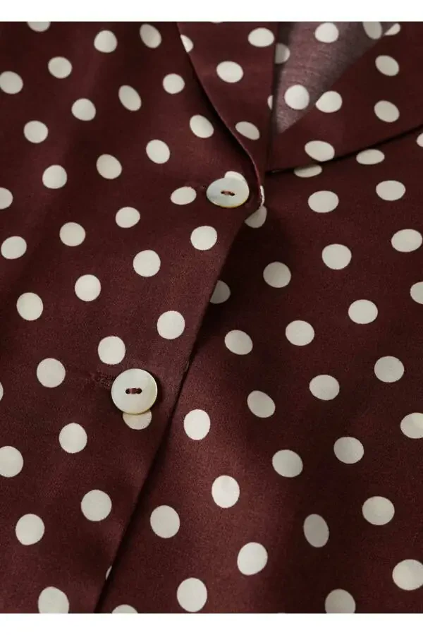 Polka Dot Satin Shirt - 7
