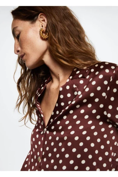 Polka Dot Satin Shirt - 8