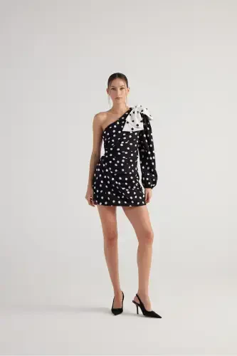 Polka Dot Single Kick With Detachable Ribbon Accessory - 3