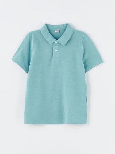 Polo Collar Basic Short Sleeve Boys T-Shirt-Turquoise - LC WAIKIKI (1)