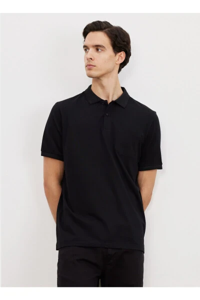 Polo Collar Black Men's T-shirt 4a9000000004 - ALTINYILDIZ CLASSICS
