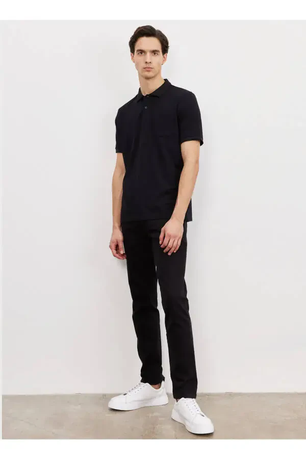 Polo Collar Black Men's T-shirt 4a9000000004 - 2