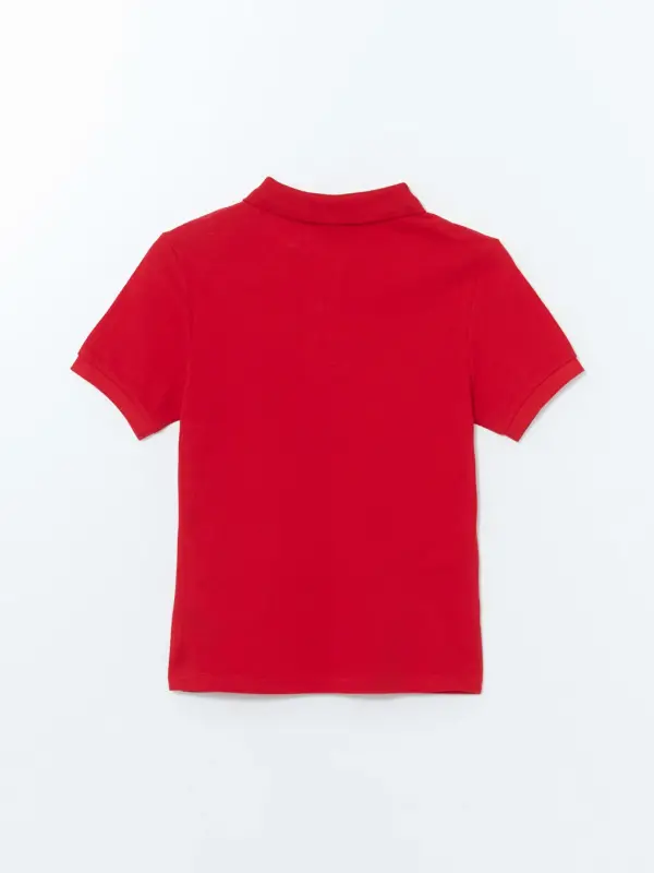 Polo Collar Boys' T-Shirt - Red - 4