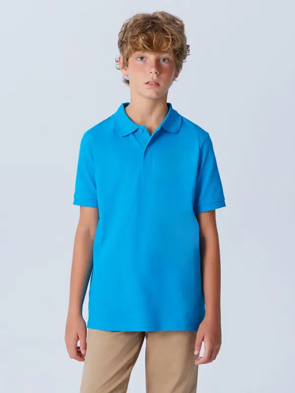 Polo Collar Boy's T-Shirt - Turquoise - LC WAIKIKI