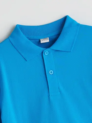 Polo Collar Boy's T-Shirt - Turquoise - 3