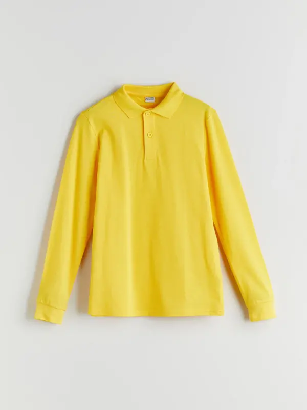 Polo Collar Boy's T-Shirt-Yellow - LC WAIKIKI