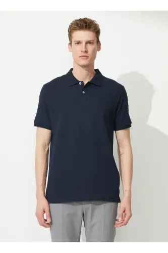 Polo Collar Dark Navy Blue Men's T-shirt 4a9000000001 - 1
