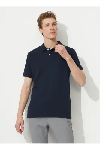 Polo Collar Dark Navy Blue Men's T-shirt 4a9000000001 - 2