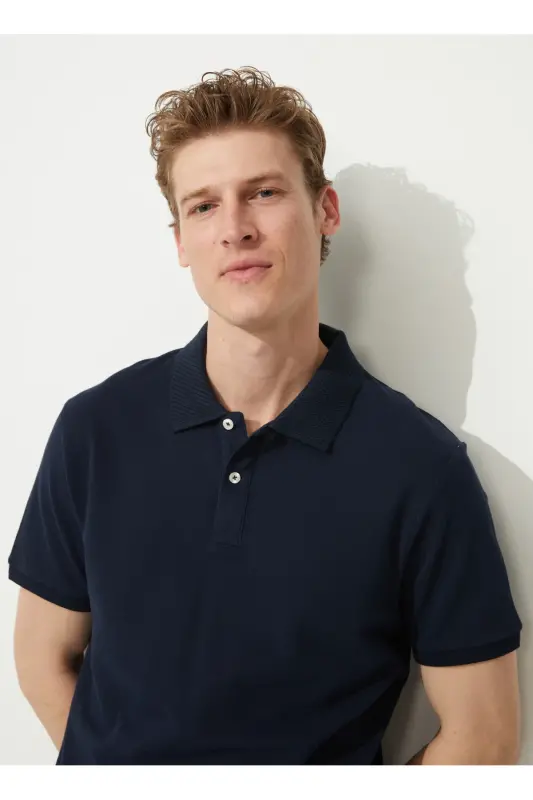 Polo Collar Dark Navy Blue Men's T-shirt 4a9000000001 - 4