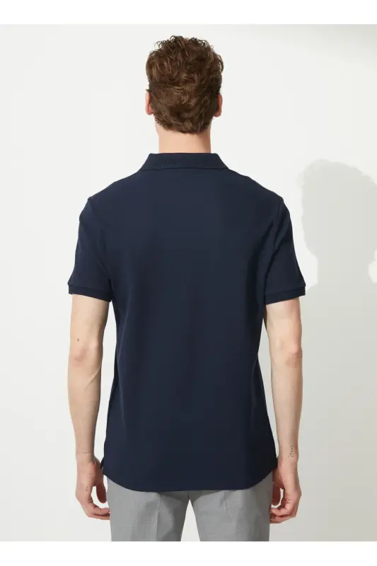 Polo Collar Dark Navy Blue Men's T-shirt 4a9000000001 - 5