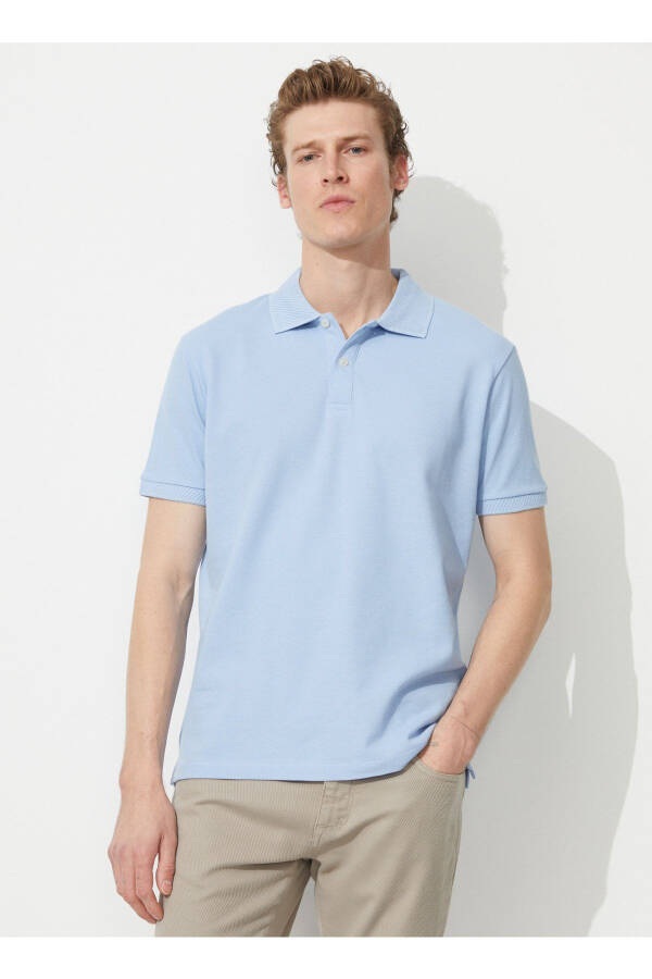 Polo Collar Light Blue Men's T-shirt 4a9000000001 - 3