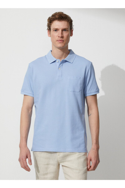 Polo Collar Light Blue Men's T-shirt 4a9000000002 - ALTINYILDIZ CLASSICS