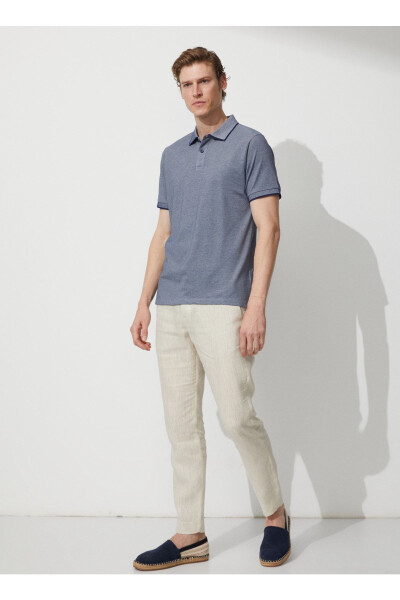 Polo Collar Navy Blue - White Men's T-shirt 4a9000000 - 2