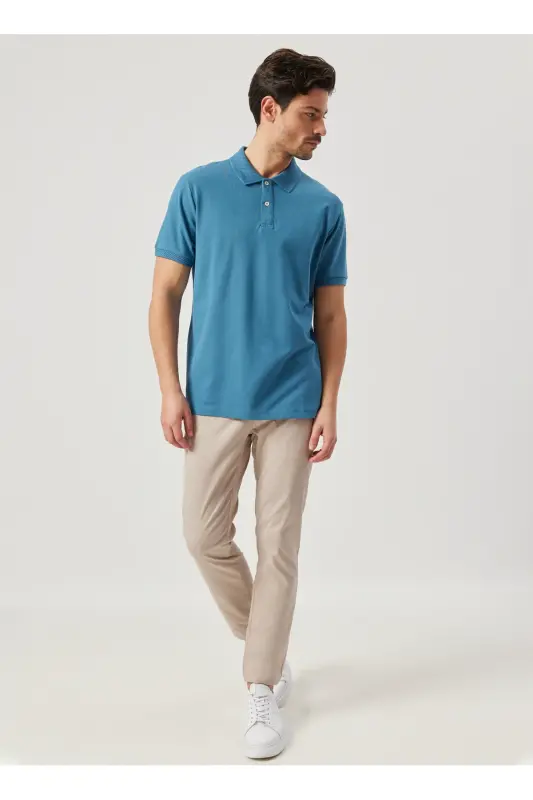 Polo Collar Sky Blue Men's T-shirt 4a9000000001 - 2
