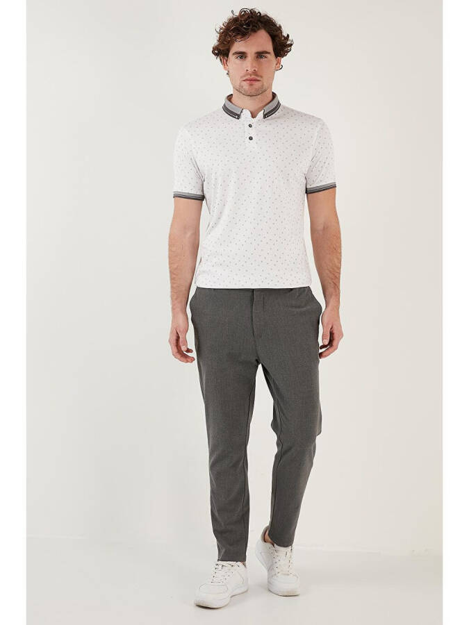 Поло-футболка из хлопковой смеси с рисунком Slim Fit 646B3250 - 9