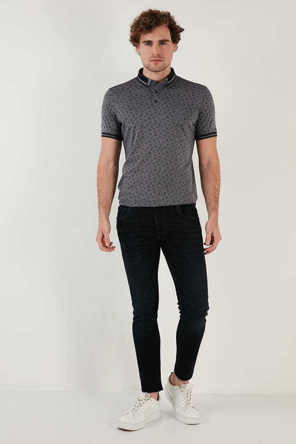 Поло-футболка из хлопковой смеси с рисунком Slim Fit 646B3280 - 14