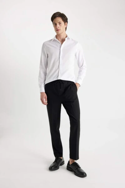 Поло из поплина с длинным рукавом и воротником-поло Modern Fit, белый - 2